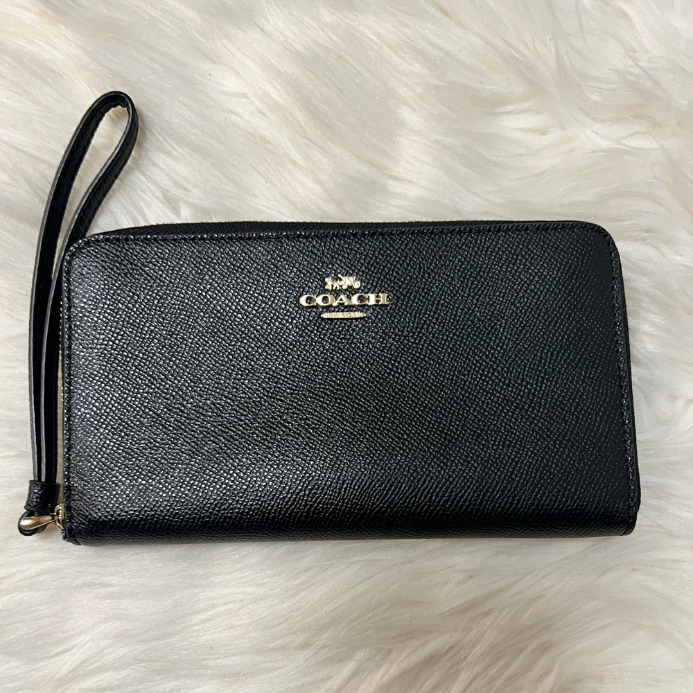 Coach Black with Gold Coach Wallet